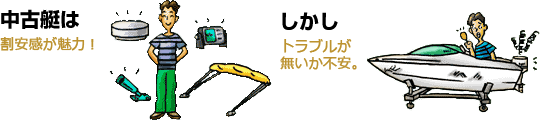 中古艇は割安感が魅力!しかしトラブルがないか不安